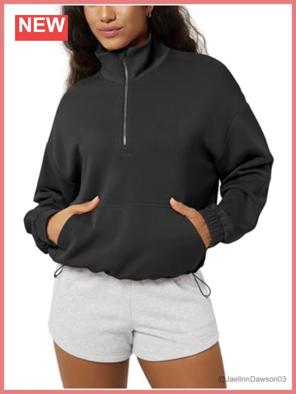 Modal Soft Cinchable Half Zip Funnel Neck Oversized Sweatshirt Pullover Pocket